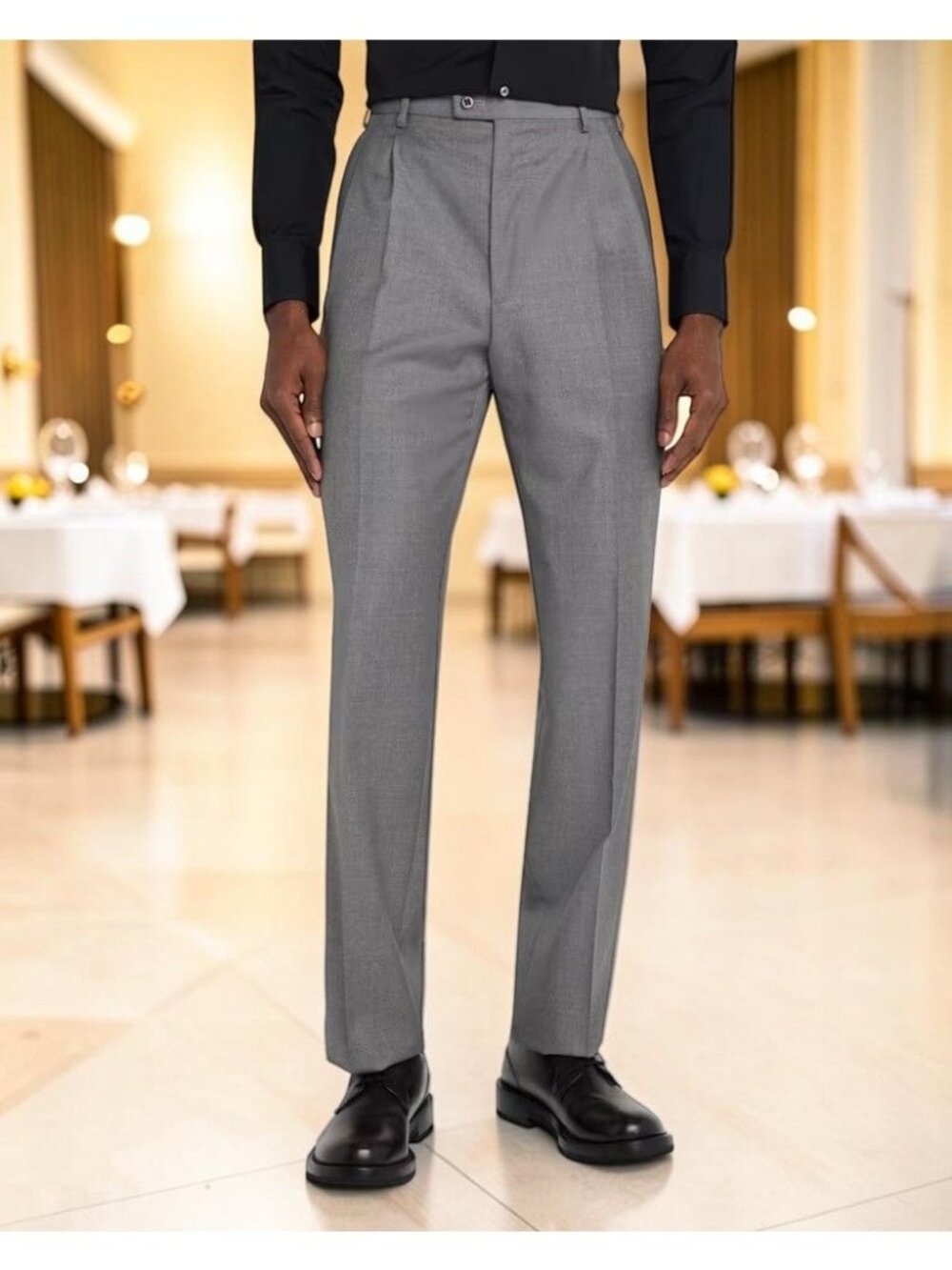 Zanella Men's Bennett Wool Straight-Fit Pleated Trousers Lt Gray US 32 NEW W TAG